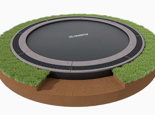 14ft round NEW 14ft Round North In Ground Trampoline