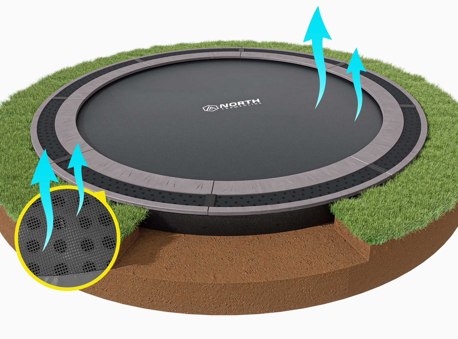 NEW 14ft Round North In Ground Trampoline | Capital Play